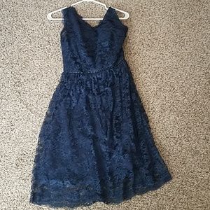Dark blue lace cocktail dress